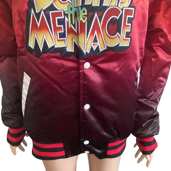 Dennis The Menace Satin Bomber Jacket Mens Med Headgear Classics Satin Retro - Picture 9 of 13